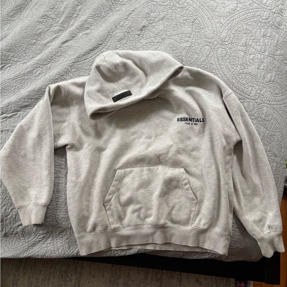 Fear of God Essentials Light Gray Hoodie Sweater